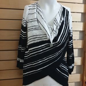 INC Women's Dress Blouse Black & White Size M New